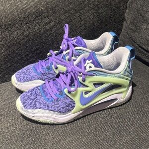 Nike Purple and Lime Green Sneakers